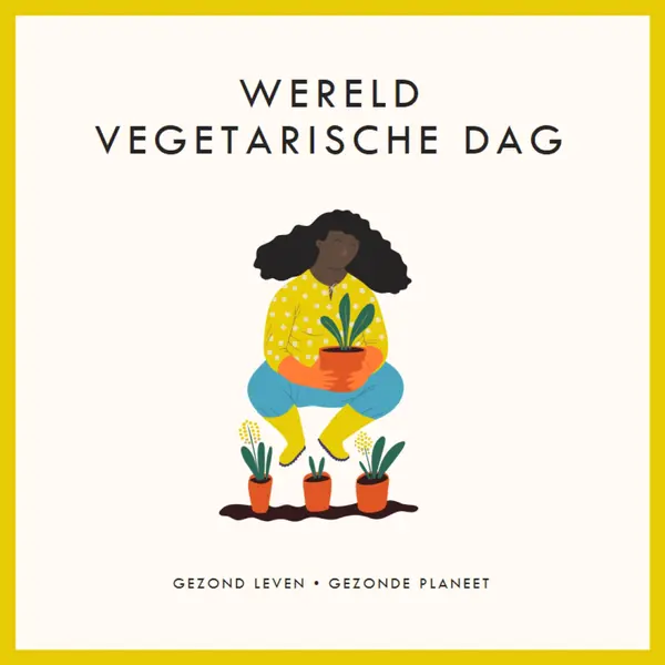 Het is wereld vegetarische dag white modern-simple