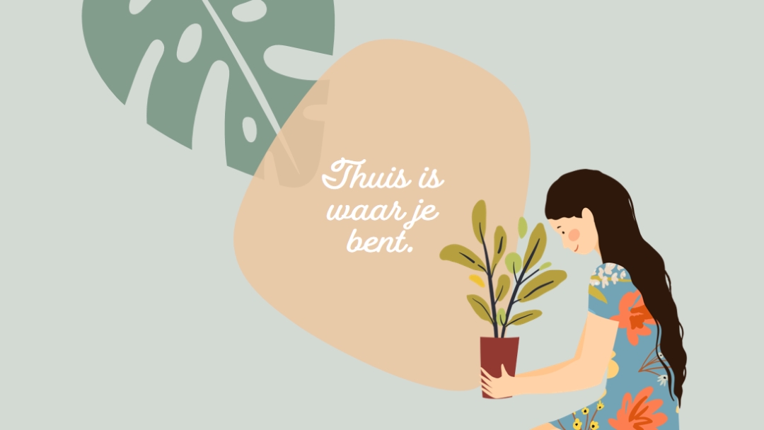 Thuis is waar je ook bent gray organic-simple