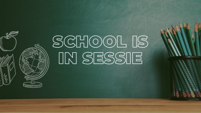 School is in sessie green modern-simple