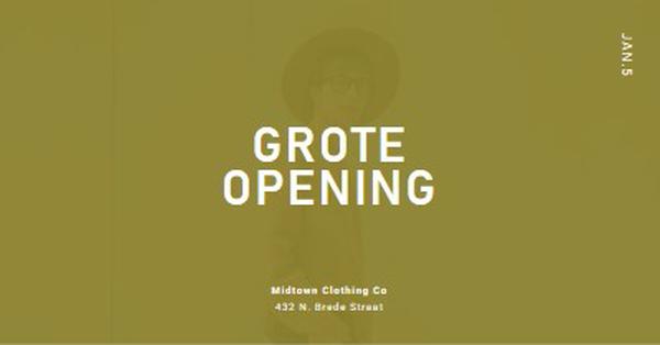 Opening kledingwinkel green modern-bold