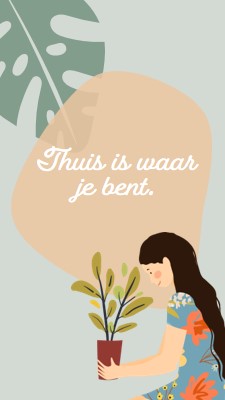 Thuis is waar je ook bent gray organic-simple