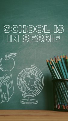 School is in sessie green modern-simple