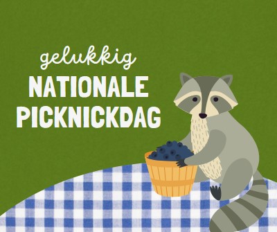 Gelukkige nationale picknickdag green whimsical-color-block