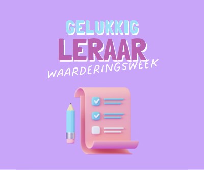 Week van docentwaardering purple whimsical-color-block