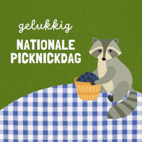 Gelukkige nationale picknickdag green whimsical-color-block