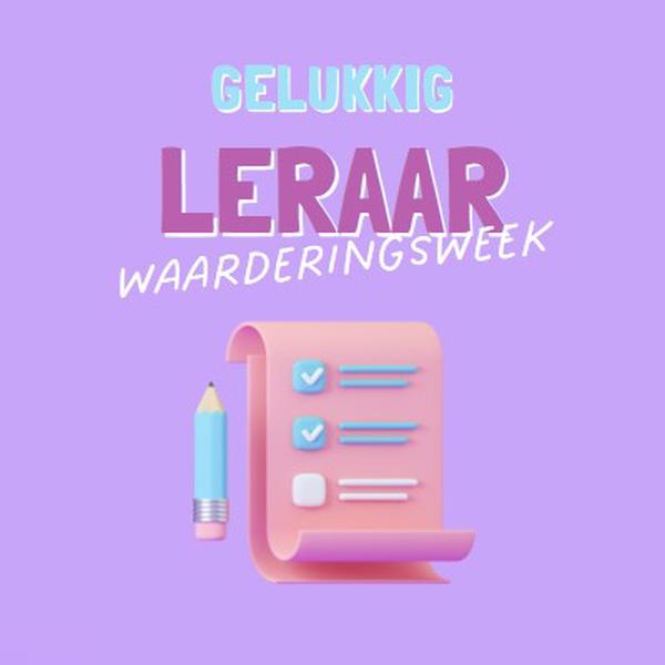 Week van docentwaardering purple whimsical-color-block