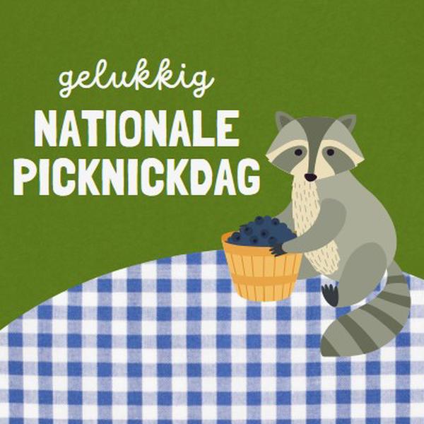 Gelukkige nationale picknickdag green whimsical-color-block