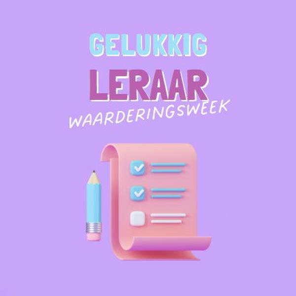 Week van docentwaardering purple whimsical-color-block