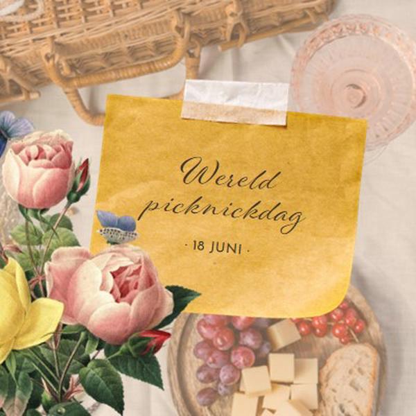 Wereld picknickdag yellow vintage-botanical