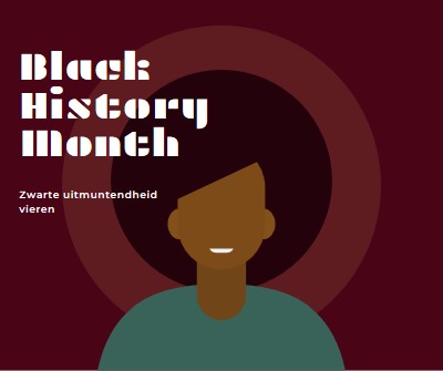 Black History Month viering red modern-color-block