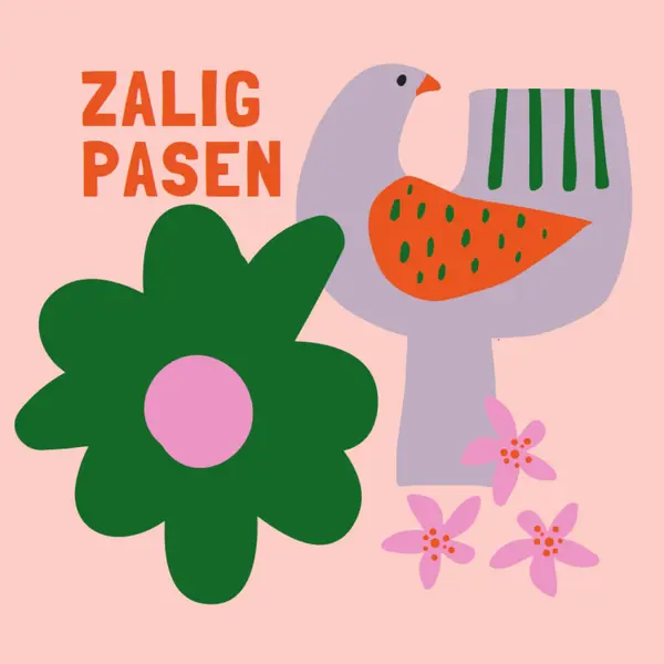 Zalig Pasen pink whimsical-color-block