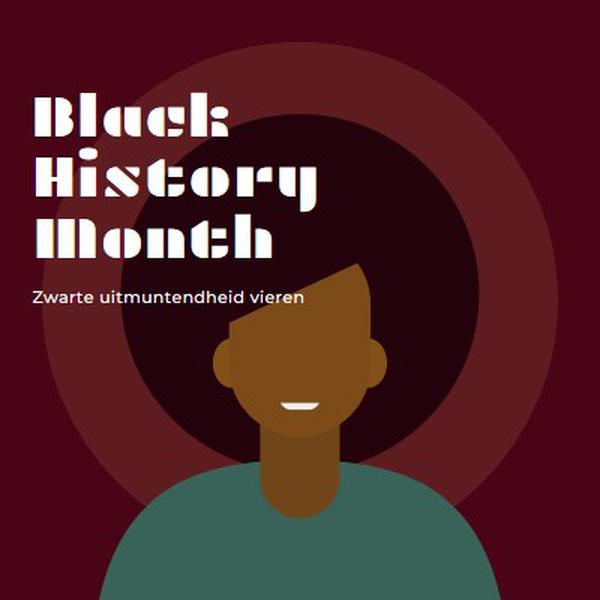 Black History Month viering red modern-color-block