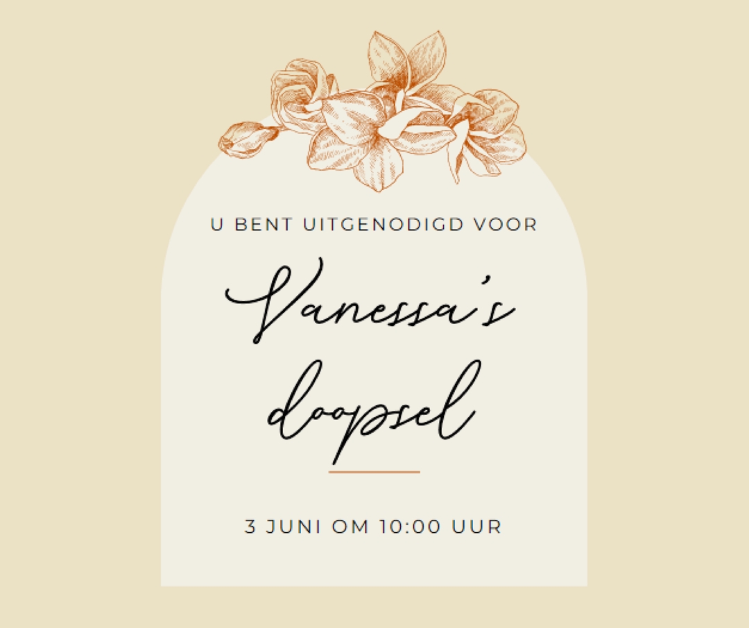 Doop uitnodigen yellow vintage-botanical