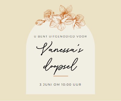 Doop uitnodigen yellow vintage-botanical