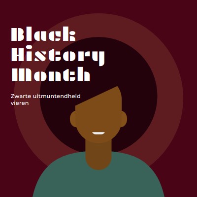 Black History Month viering red modern-color-block