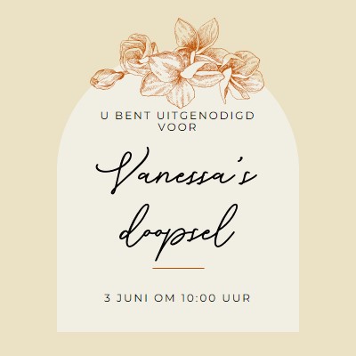 Doop uitnodigen yellow vintage-botanical