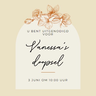 Doop uitnodigen yellow vintage-botanical