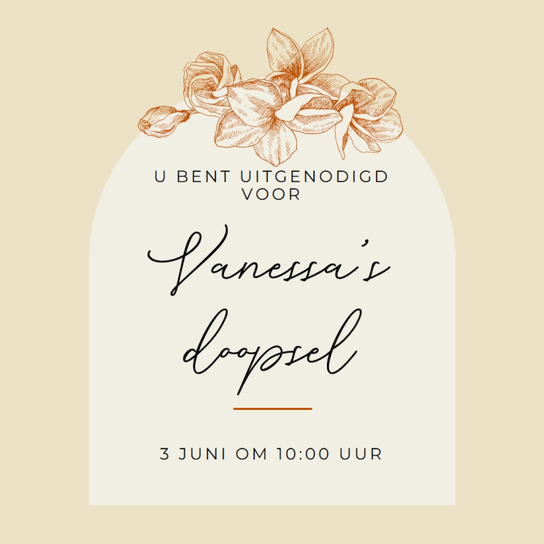 Doop uitnodigen yellow vintage-botanical