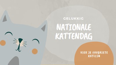 Gelukkige Nationale Kattendag gray organic-simple