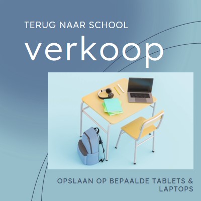 Terug naar schoolverkoop blue modern-simple