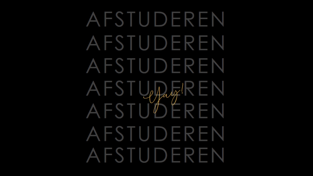 Yay voor afstuderen black modern-simple