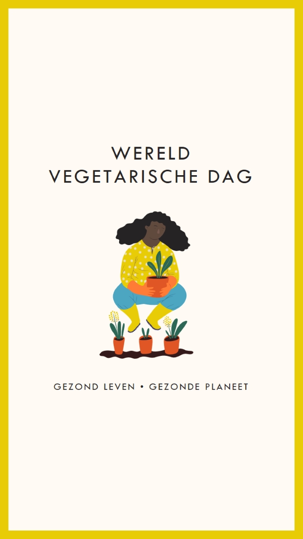 Het is wereld vegetarische dag white modern-simple