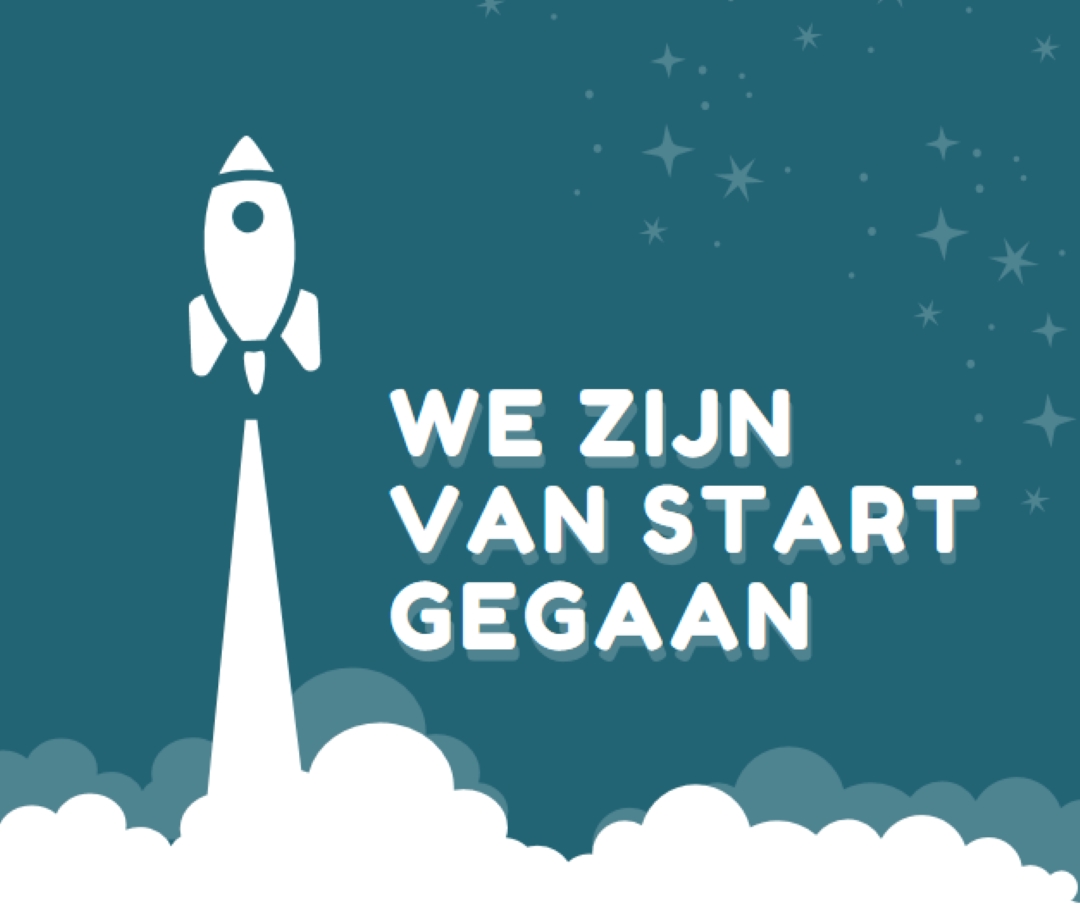 We zijn gestart green modern-color-block
