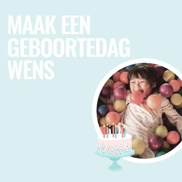 Een verjaardagswens maken blue modern-simple