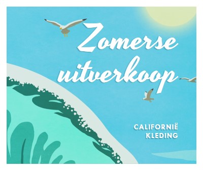 Aankondiging zomeraankondiging blue vintage-retro