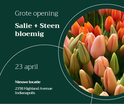 Bloemenboetiek grand opening green modern-simple