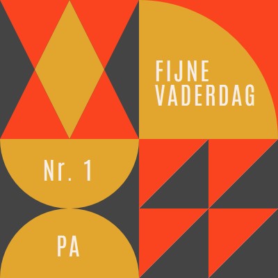 Nummer één vader orange modern-geometric-&-linear