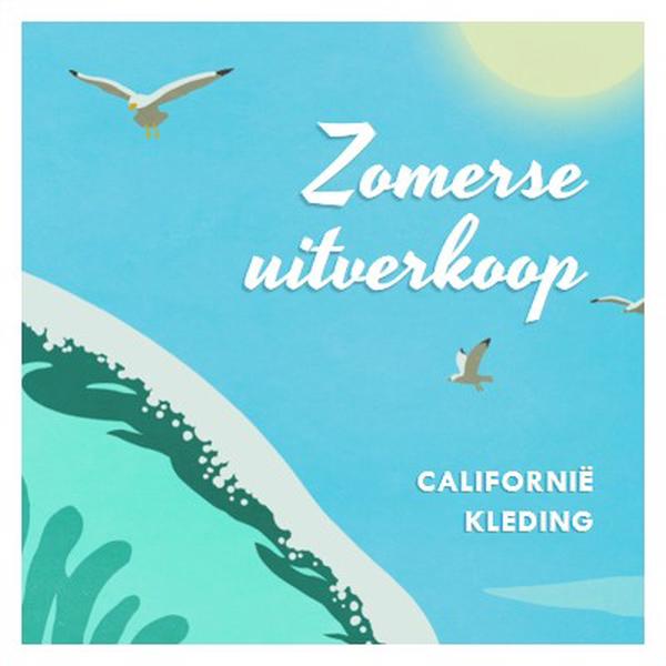 Aankondiging zomeraankondiging blue vintage-retro