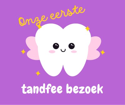 Eerste tandenfee bezoek purple whimsical-color-block