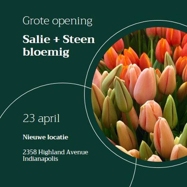 Bloemenboetiek grand opening green modern-simple