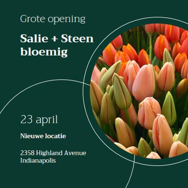 Bloemenboetiek grand opening green modern-simple