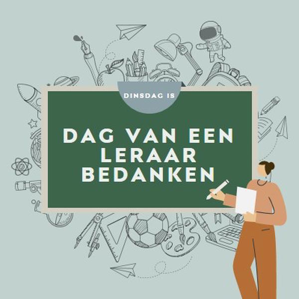 Dankbaar voor docenten green modern-color-block