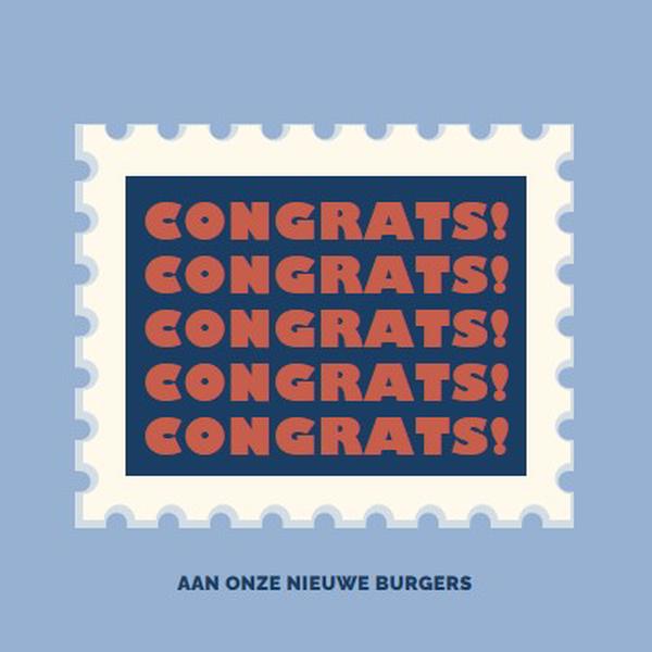 Gefelicit met onze nieuwe burgers blue modern-simple