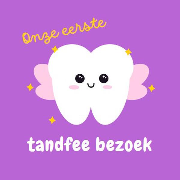 Eerste tandenfee bezoek purple whimsical-color-block