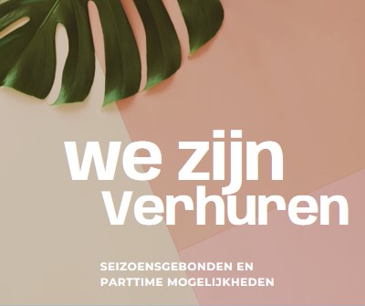 We nemen seizoensarbeiders aan pink modern-simple