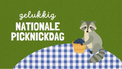 Gelukkige nationale picknickdag green whimsical-color-block