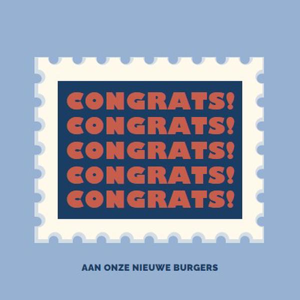 Gefelicit met onze nieuwe burgers blue modern-simple