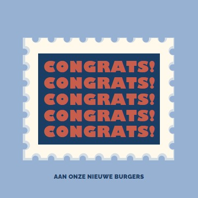 Gefelicit met onze nieuwe burgers blue modern-simple