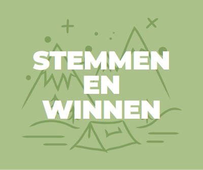 Stemmen en winnen green whimsical-line