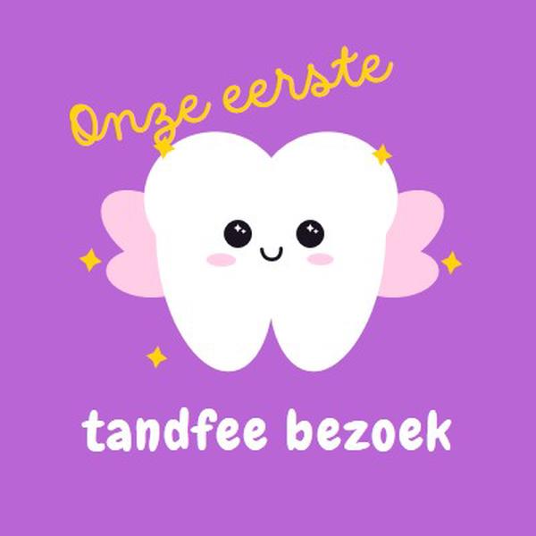 Eerste tandenfee bezoek purple whimsical-color-block