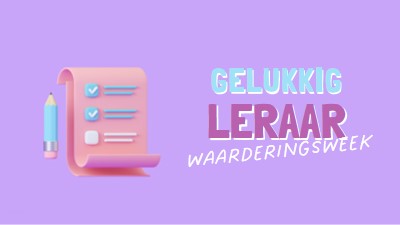 Week van docentwaardering purple whimsical-color-block