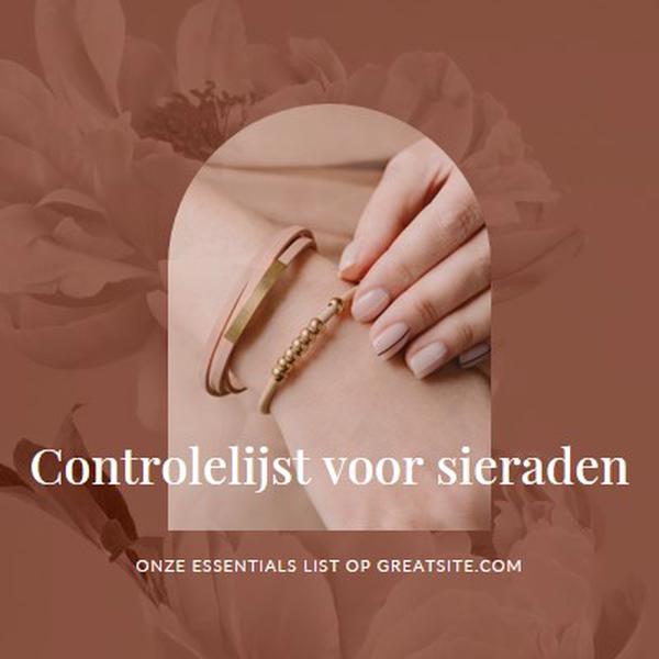 Controlelijst voor sieraden pink organic-boho