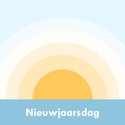 Nieuwjaarsdag zon blue modern-simple