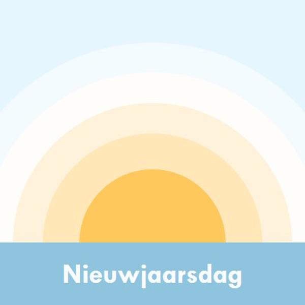 Nieuwjaarsdag zon blue modern-simple