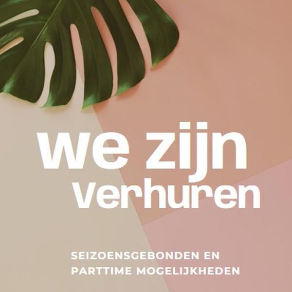 We nemen seizoensarbeiders aan pink modern-simple