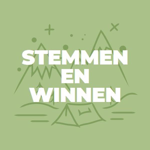 Stemmen en winnen green whimsical-line